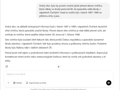 ChatGPT (volná verze) – odpověď v případě, pokud tentýž dotaz není v archivu Ptejte se knihovny veřejně dostupný