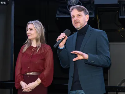 Patronka projektu Lucie Hlavinková s ředitelem MZK Tomášem Kubíčkem, foto: Pavel Němec