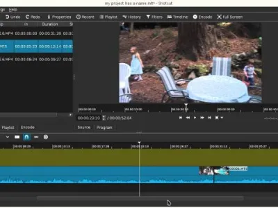 Uživatelské prostředí video editoru ShotCut