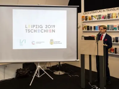Otevření českého stánku na Lipském knižním veletrhu