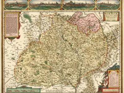 Komenského mapa Moravy Druhé, nedatované vydání Vischerovy mapy připravil zřejmě až třetí člen rodiny Visscherů Nicolaes mladší (1649-1702) ca po roce 1680.