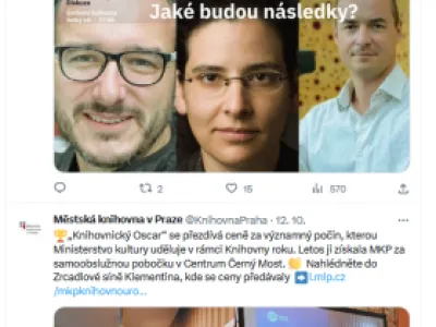 Prezentace Městské knihovny v Praze na síti X