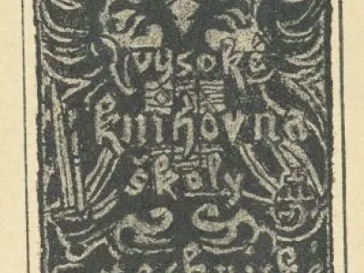 Exlibris české vysoké školy technické v Brně, ustavené v roce 1899.