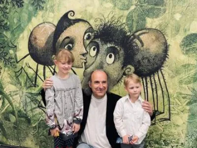 Pavel Čech na vernisáži výstavy