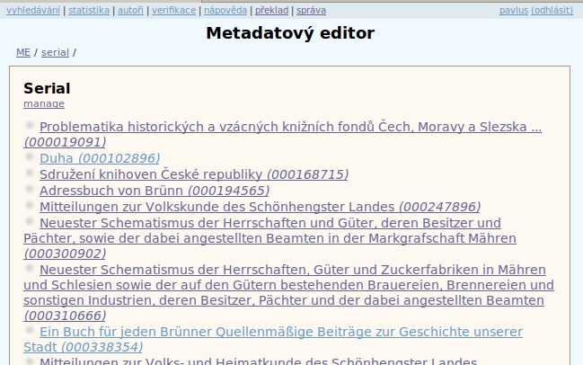 Přehled naimportovaných seriálů