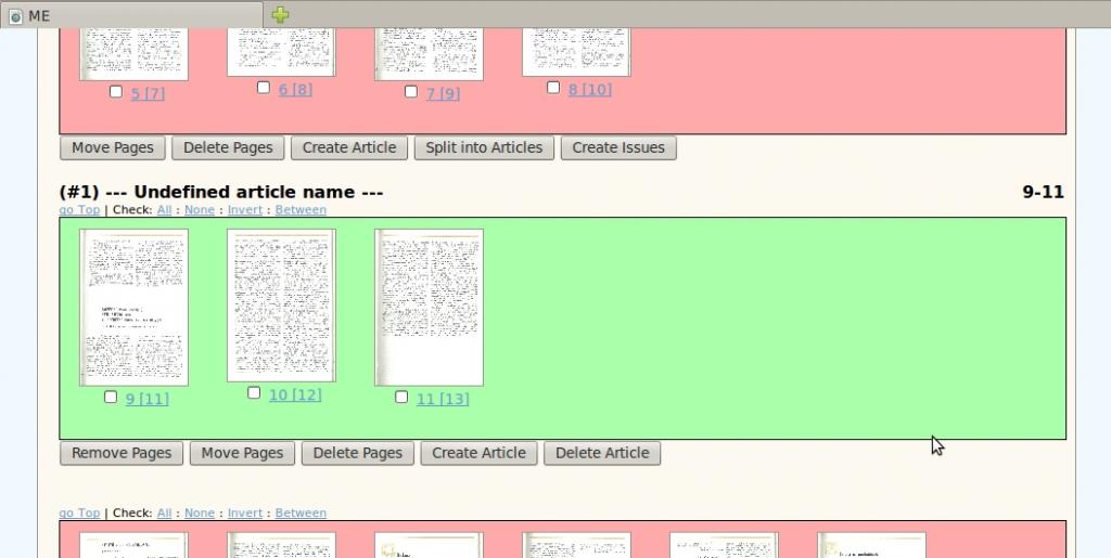 Rozdělení čísla seriálu na články